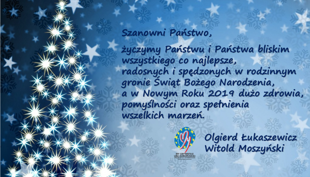 Wesołych Świąt i Szczęśliwego Nowego Roku 2019