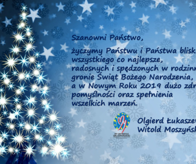 Wesołych Świąt i Szczęśliwego Nowego Roku 2019