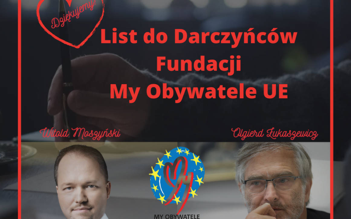 List do Darczyńców Fundacji